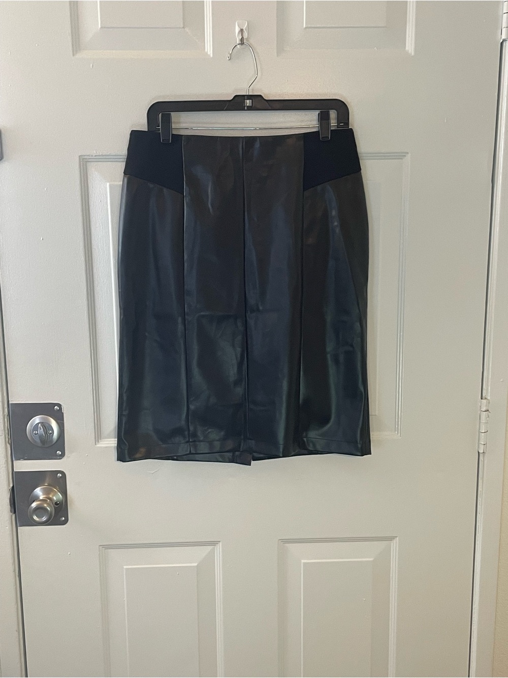 INC International Concepts Black Faux-Leather Pencil Skirt